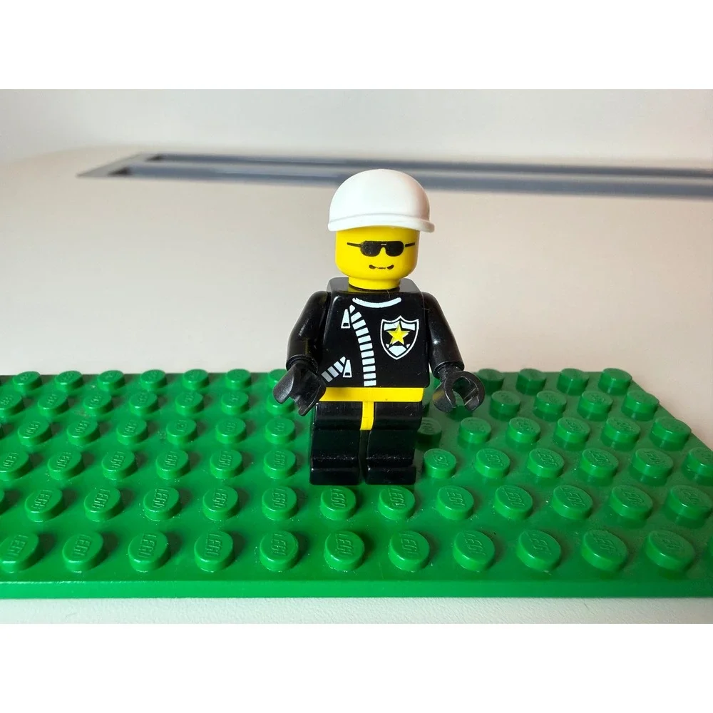 LEGO Minifigure Police Officer Lot 2pc Black White Vintage City Cop Figures